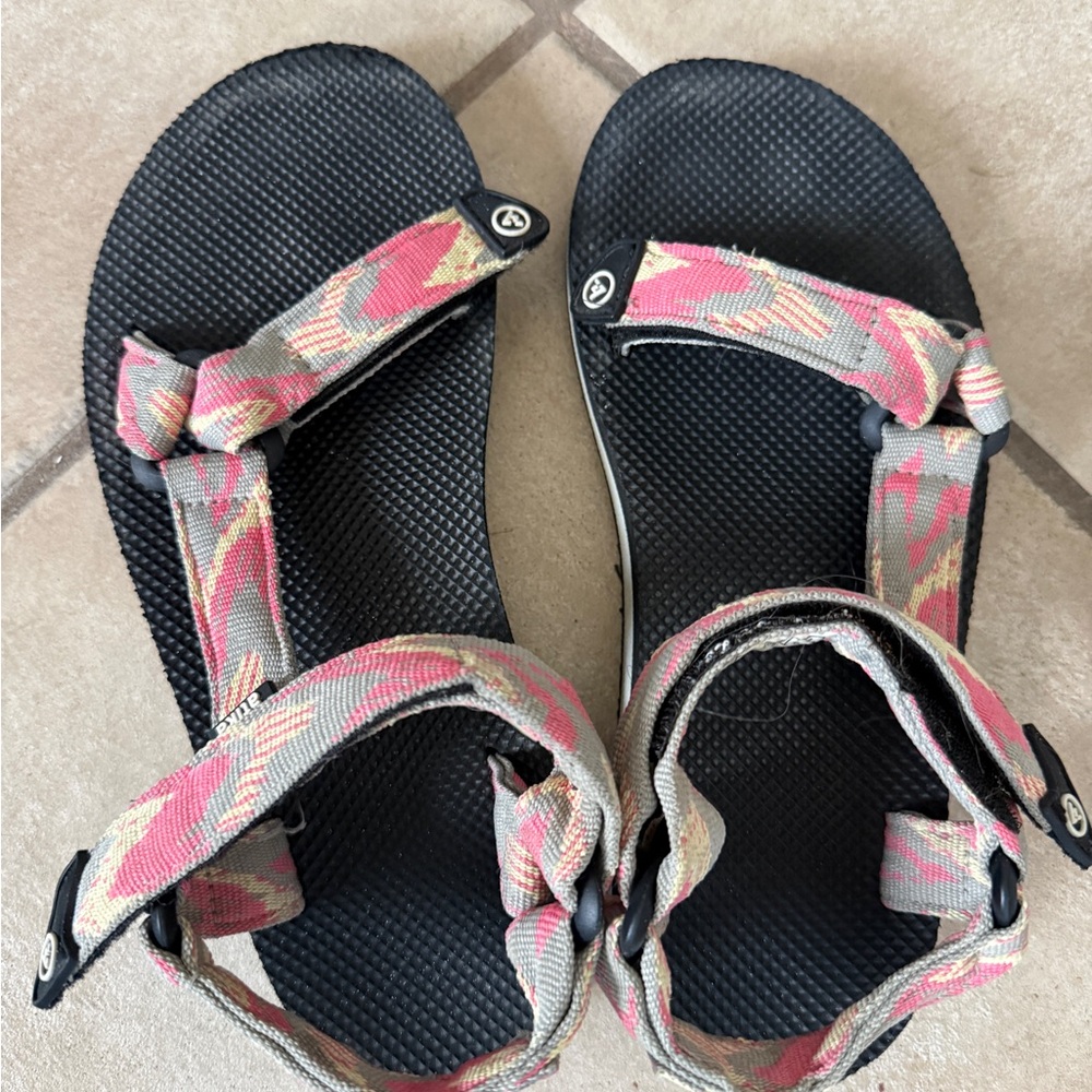 Women's Black and Pink Hiking Sandals